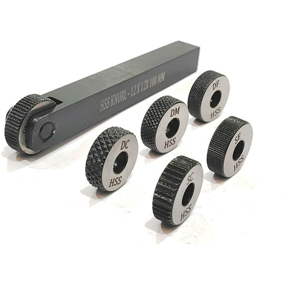 Assorts Single Wheel Knurling Tool Holder With 5 Spare Hss Knurls (12 X 12 X 100 Mm)