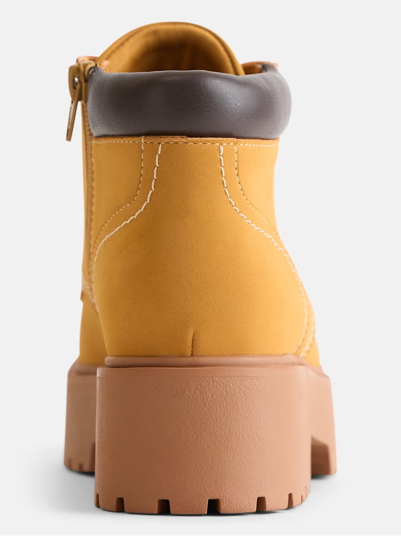 Weekend Academy Girls Platform Work Boots - Walmart.com
