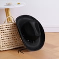 thumbnail image 6 of RUINIXCW Western Toddler Baby Girl Boy Cowgirl Hat Kids Cowboy Hat Felt Wide Brim Hats with Star Leather Belt Dessy Hats Themed Party Cap with String Wedding Party Costume, 6 of 9
