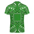 thumbnail image 5 of Green Paisley Bandana Pattern Men Zipper T-shirt Summer Casual Short Sleeve T-shirt Top, 5 of 7