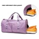 thumbnail image 5 of Qarigey Bolsa de gimnasio de gran capacidad, bolsa de almacenamiento de Fitness, bolsa de equipaje de viaje impermeable portátil, accesorios de soporte Envolturas para manijas de equipaje Púrpura, 5 of 6
