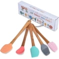 thumbnail image 1 of Zhuge 5 espátulas de silicona, mini espátulas de goma con mango de madera, juego de espátulas de silicona resistentes al calor, utensilios de cocina antiadherentes para hornear, 1 of 5
