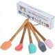 thumbnail image 1 of Zhuge 5 espátulas de silicona, mini espátulas de goma con mango de madera, juego de espátulas de silicona resistentes al calor, utensilios de cocina antiadherentes para hornear, 1 of 5