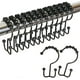 thumbnail image 1 of Ganchos para cortina de ducha Wattne, de metal resistente a la oxidación y con doble deslizamiento, para barra de ducha y cortinas de baño, juego de 12, color negro mate., 1 of 7