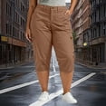 thumbnail image 2 of Linen Pants Women Summer Solid Color Elastic Loose Plus Size Straight Flowy Trousers Fashion Bohemian Beach Casual Wide Leg High Waisted Pants With Pocket S-5XL, 2 of 9