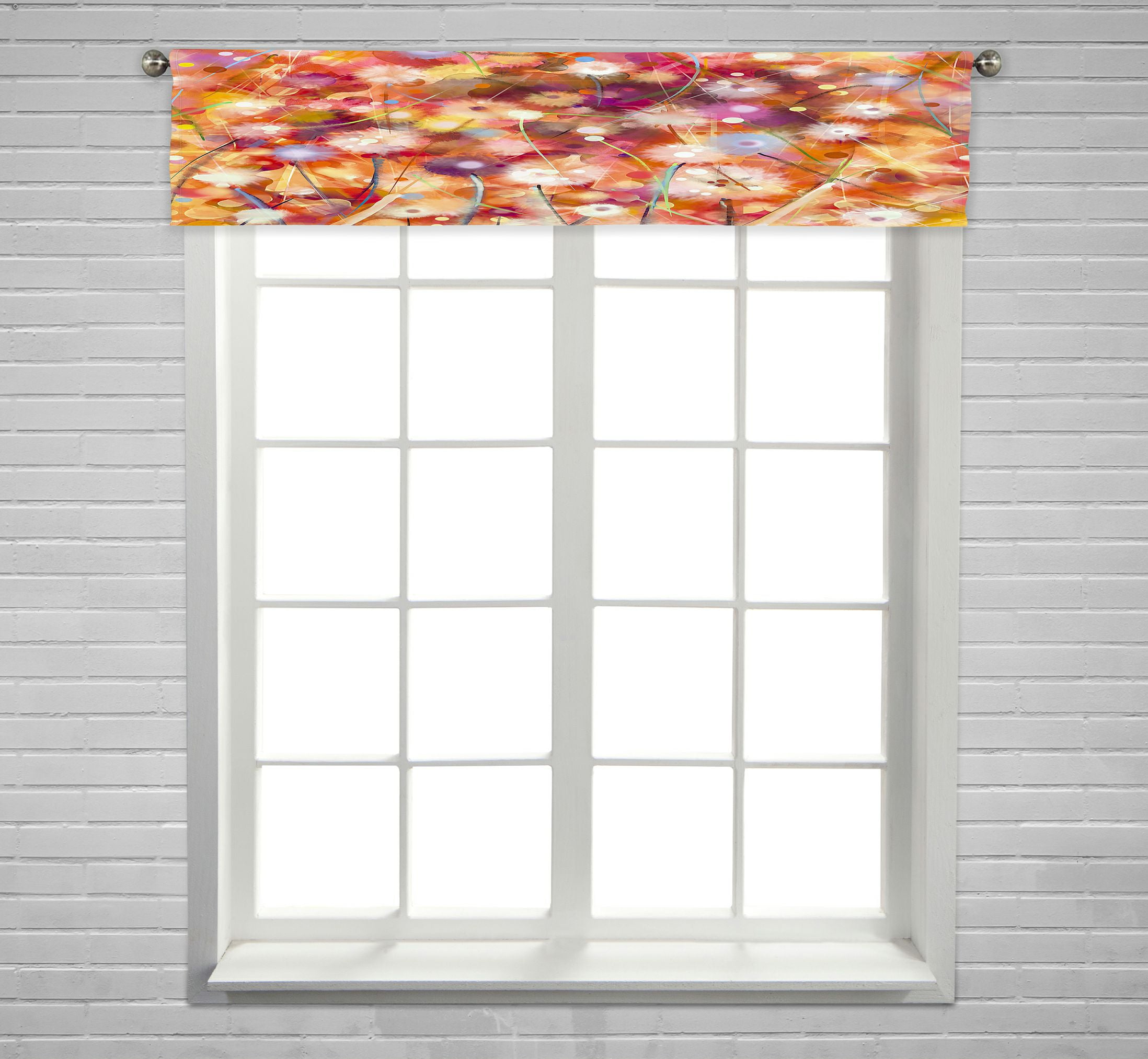ABPHQTO White Yellow Red Flowers Yellow Brown Spring Window Curtain