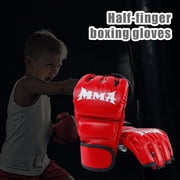 Half-Finger Boxing Gloves with Adjustable Wrist Support for MMA Training