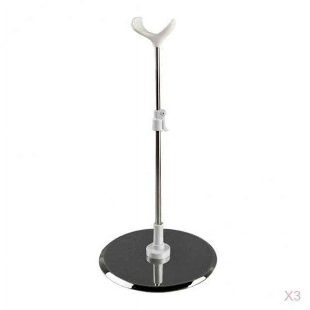 HILABEE Support de Poupée 3x 25-38cm pour Poupées 1/3 1/4 Jouet, Base en Acier Inoxydable