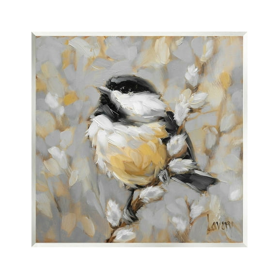 Bird Perched Pussy Willow Wildlife Animals & Insects Painting Unframed Art Print Wall Art