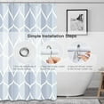 thumbnail image 4 of Light Blue Geometric Shower Curtain, Waterproof Design and Polyester, Quick-Drying, Weighted Hem, Blue Fabric Shower Curtains Set for Bathroom W 72 x H 72, Durable and Washable with 12 Hooks, 4 of 5