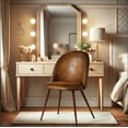 thumbnail image 4 of Homy Casa 2-Pack Accent Chair Set with High Round Back, Armless, Brown Faux Suede Upholstered, 4 of 10
