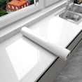 thumbnail image 2 of Papel tapiz autoadhesivo de PVC para pared, impermeable, con película de perlas, para habitación, armario, cocina, color blanco y negro, de alto brillo, 2 of 5
