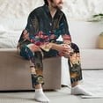 thumbnail image 7 of Fotbe Abstract Peacock Painting Pattern Long Sleeve Pajama Set for Men,Sleepwear Set,2-piece Loungewear Set,Soft PJs Comfy Nightwear with Pockets-XX-Large, 7 of 7