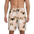 thumbnail image 2 of Picia Beagle Dog On Brown Pajama Shorts for Men, Men's Pajama Bottoms, Sleepwear,Short Pajama Pants-Small, 2 of 9