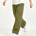 thumbnail image 6 of Gpaecead Boys Straight Leg Casual Pants Elastic Waist Cotton Blend Breathable Trousers With Deep Pockets For Travel Lounge Olive Green, 6 of 8