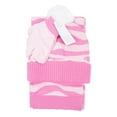 thumbnail image 5 of Berkshire Girls Zebra Print Cable Knit Beanie, Scarf and Glove 3-Piece Set, One Size, 5 of 5