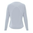 thumbnail image 5 of ZHYou Women's V-Neck Long Sleeve Fitness Top Stretchy Athletic Shirt Quick Dry Workout Tee Moisture Wicking Active Wear Slim Fit Gym Clothing,Light Blue,Size L, 5 of 9