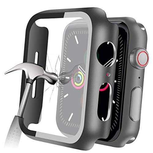 Smileyth Screen Protector Compatible for iWatch 2/3 38mm,Hard PC Protection Anti-Fingerprint Durable Case Cover with 360 Full Layer Glass Film for iWatch 2/3 38mm 