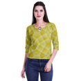 thumbnail image 4 of Moomaya Printed Keyhole Neck Ring Top Casual 3/4th Sleeve Tees Tank Tunic Top, 4 of 5