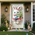 thumbnail image 5 of Kumdkd Easter Bunny Door Banner, 70x35in Pastel Spring Flowers & Eggs Hanging Decor with Bow, Indoor/Outdoor Holiday Banner for Porch, Wall - Washable Reusable, 5 of 5