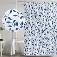 thumbnail image 4 of Blue Botanical Shower Curtain Set - 48" x 72" Washable Bathtub Curtain with 12 Hooks, Pastoral Spring Summer Leaf Elegant Waterproof Fabric Stall Shower Curtains for Bathroom/Bathtub Décor, 4 of 6