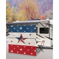 thumbnail image 5 of 4th of July RV Awning Sun Shade Screen 9'X7' Patriotic American Barn Star Flag Mesh Sunscreen Red Blue Stripes Awning Shade Screen with Zipper UV Blocker Completed Kits for RV Motorhome Camper, 5 of 7
