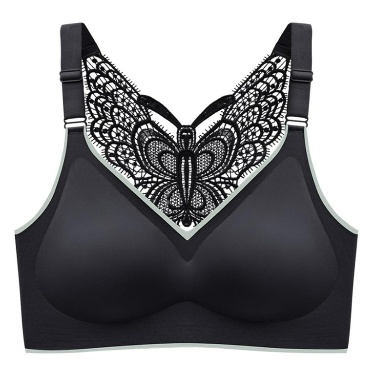 Ladies Bra Butterfly Beauty Back Wrap Breast Latex No Steel Ring Ice Silk  Sports Bra Push Up Underwear Large, B-black, X-Large : : Clothing,  Shoes & Accessories