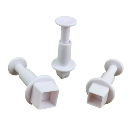 

3Pcs Square Plunger Fondant Cutter DIY Cookie Stamper Baking Accessories