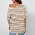 thumbnail image 3 of Tops de Manga Corta para las Mujeres Cuello Inclinado de Ajuste Suelto Casual Blusa Deportiva para el Hogar, Top de Poliéster Relajado para Primavera Verano Diario Y Entretenimiento, 3 of 6