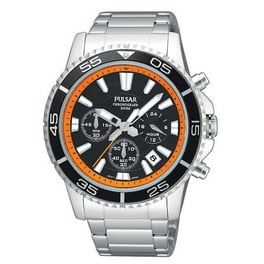Mens Stainless Steel Case and Bracelet Blue Dial Silver Watch PXF303 Walmart