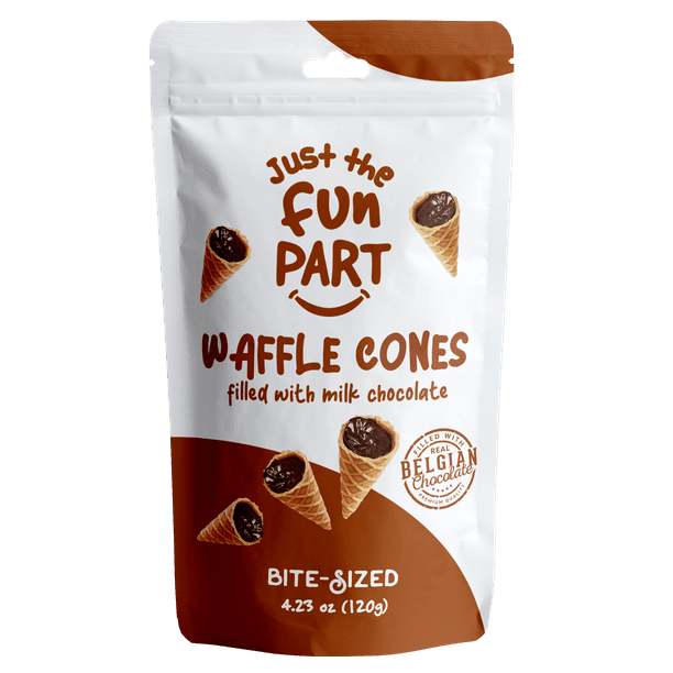 Just The Fun Part BiteSized Mini Waffle Cones Filled With Belgian Milk
