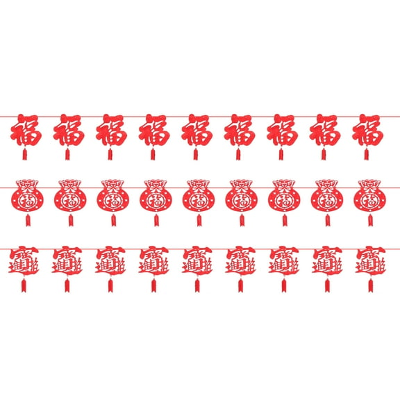 3Pcs Chinese Lunar New Year Party Banners Festival Banners New Year Flags