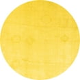 thumbnail image 1 of Ahgly Company Indoor Round Oriental Yellow Traditional Area Rugs, 7' Round, 1 of 4