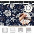 thumbnail image 4 of Nautical Coastal Shower Curtain, Navy Blue Sea Coral Conch Starfish Seashell Bathroom Curtain, Ocean Theme Underwater Marine Shower Curtain Set with 12 Hooks for Bathroom, 72" Wx84 L, 4 of 5