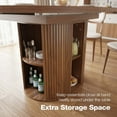 thumbnail image 5 of Advwin 59" Extendable Round Dining Table for 4–8, Modern Wood Oval Kitchen Table with Storage Shelf, Space-Saving Expandable Circle Dinner Table for Dining Room, Walnut, 5 of 9