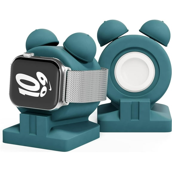 VallexMall iWatch Stand for Apple Watch Charger Stand Series Ultra 9/8/7/6/Se/5/4/3/2/1 Сute Silicone Apple Watch Holder Supports Nightstand Mode Charging Dock Accessories [Charger Not Included]