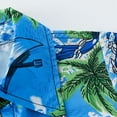 thumbnail image 4 of Uccdo 2-14T Kids Boys Hawaiian Outfits Coconut Tree Printed Button Down Shirt Tops + Shorts Beachwear 2Pcs Toddler Teens Summer Holiday Clothes Set, 4 of 8