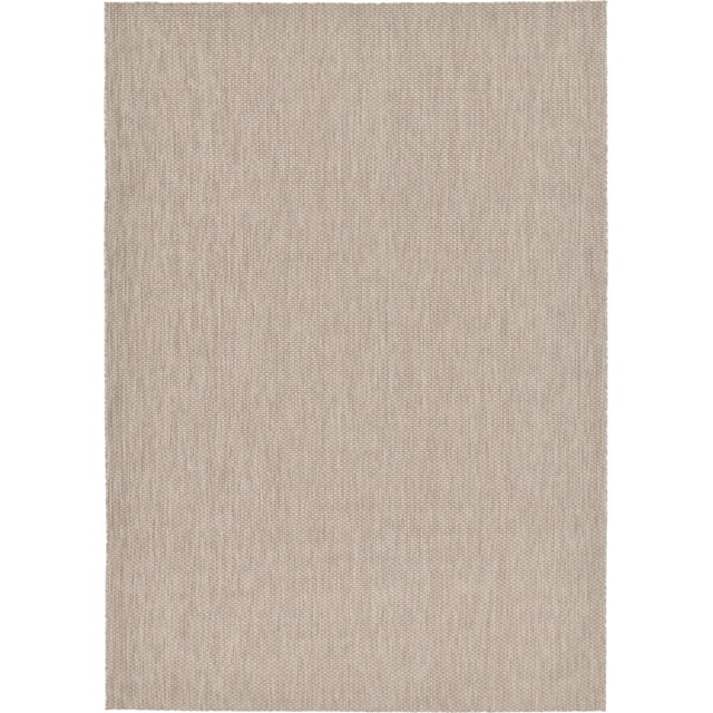 Unique Loom Solid Collection Casual Transitional Indoor and Outdoor Flatweave Area Rug, 8' x 11' 4", Beige/Gray