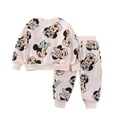 thumbnail image 1 of Conjunto con capucha y estampado completo de Minnie Mouse de Disney para niños y niñas, jersey con capucha, pantalones, ropa para niños de Mickey Mouse, 1 of 4