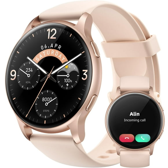 Parsonver Montre Intelligente pour Femmes (Répondre/passer des Appels), Moniteur de Natation Étanche 5ATM, Tracker D\'entraînement Physique HD 44mm 100+ Modes Sportifs, Moniteur de Fréquence Cardiaque/sommeil, Montre Intelligente Ronde