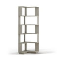 thumbnail image 4 of Hommoo 6-Tier Freestanding L-Shaped Corner Bookshelf Display Shelf, Wooden Bookcase Multifunctional Open Storage Rack Organizer, Light Gray, 4 of 8
