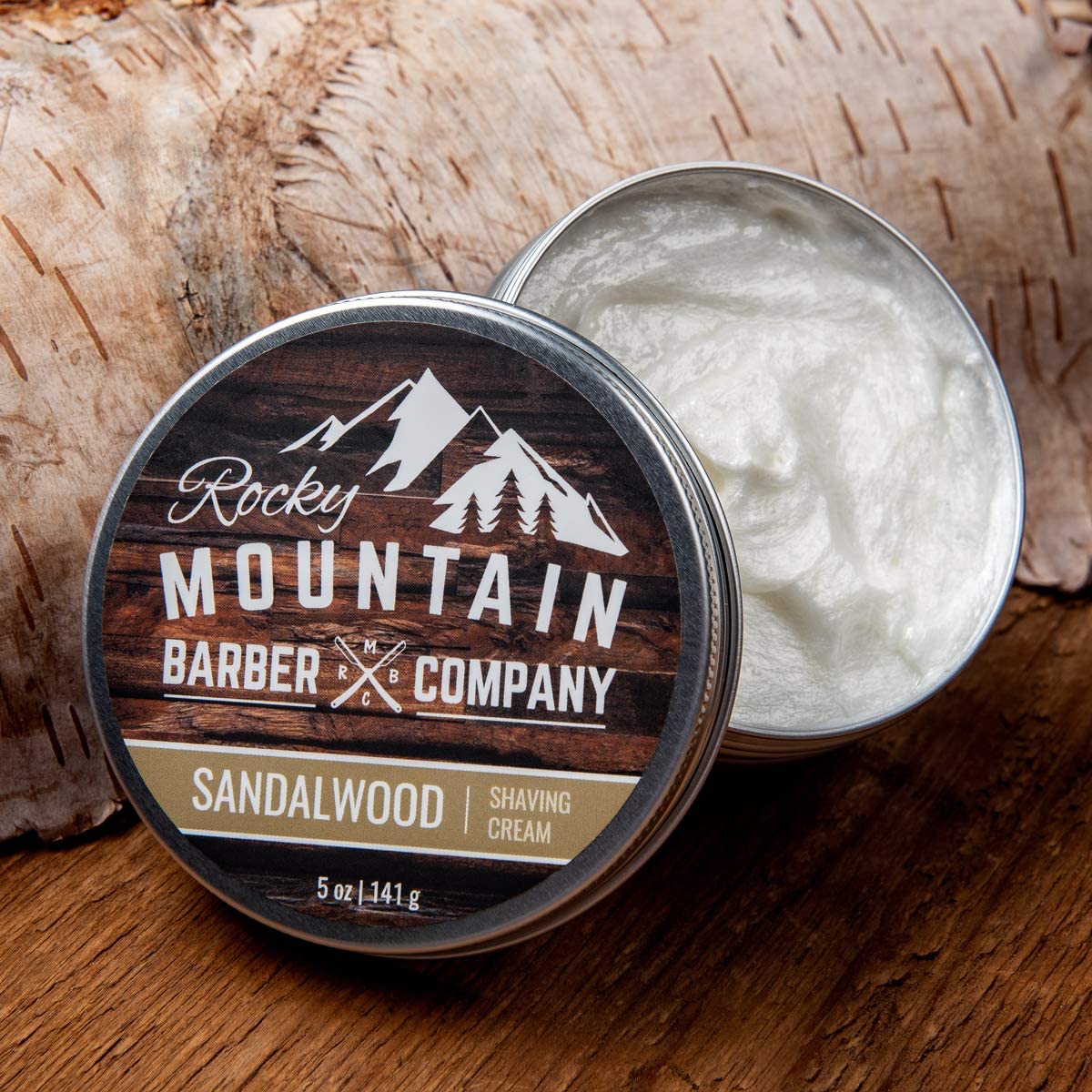 Shaving Cream for Men - With Natural Sandalwood Essential Oil - 5 oz Hydrating, Anti-inflammatory Rich & Thick Lather for Sensitive Skin & All Skin Types by Rocky Mountain Barber Company - 5 Ounce - image 2 of 8