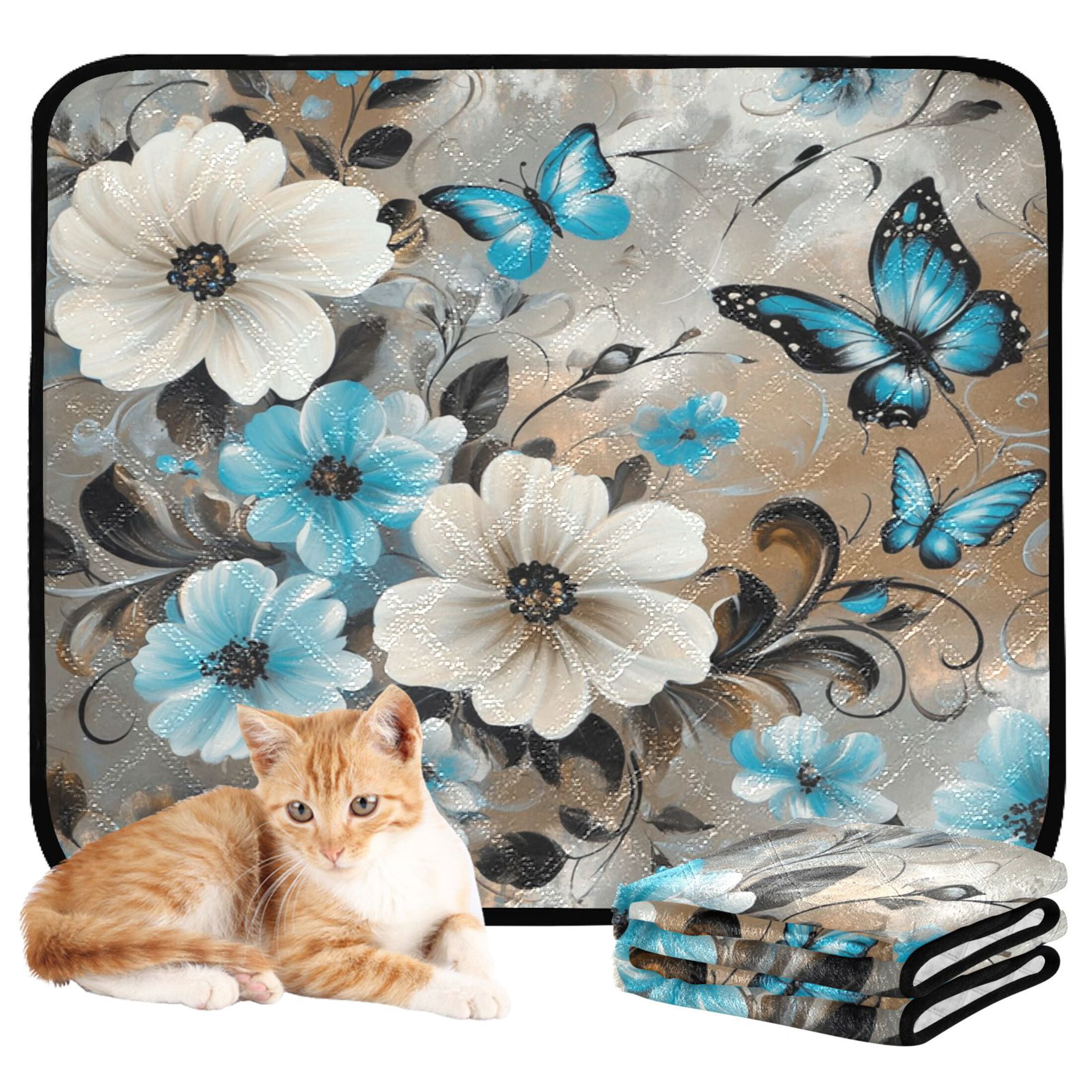 Qxltty Dainty Flora Cat litter Pads Pet Set of 2 Diaper Mats Center Anti-leakage Layer Absorbent Soft and Comfortable