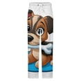 thumbnail image 5 of Cute Dog With Bone Winter Female Pants Flannel High Waist Women Pants Lady Warm Straight Leg Plush Trousers, 5 of 7