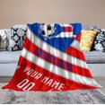 thumbnail image 4 of Custom Blanket for Bed Fans Gift Soccer City Winter Summer Fleece Throw Blankets Personalized Name & Number, 40"x50", 50"x60", 70"x80", 4 of 5