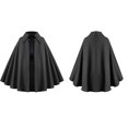 thumbnail image 4 of Rggeeun Adults Hooded Cape Solid Color Collar Pleated Hem Front Tie Closure for Halloween Party Casual Capes,Gray,One Size, 4 of 4
