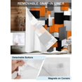 thumbnail image 5 of No Hook Shower Curtain with Snap-in Liner, Burnt Orange Black Geometric Waterproof Fabric Bathroom Curtains, Modern Abstract Art Block Bath Curtains & Mesh Top Window 54"x78", 5 of 9