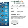 thumbnail image 5 of CR1225 Renata Watch Batteries 2Pcs, 5 of 9