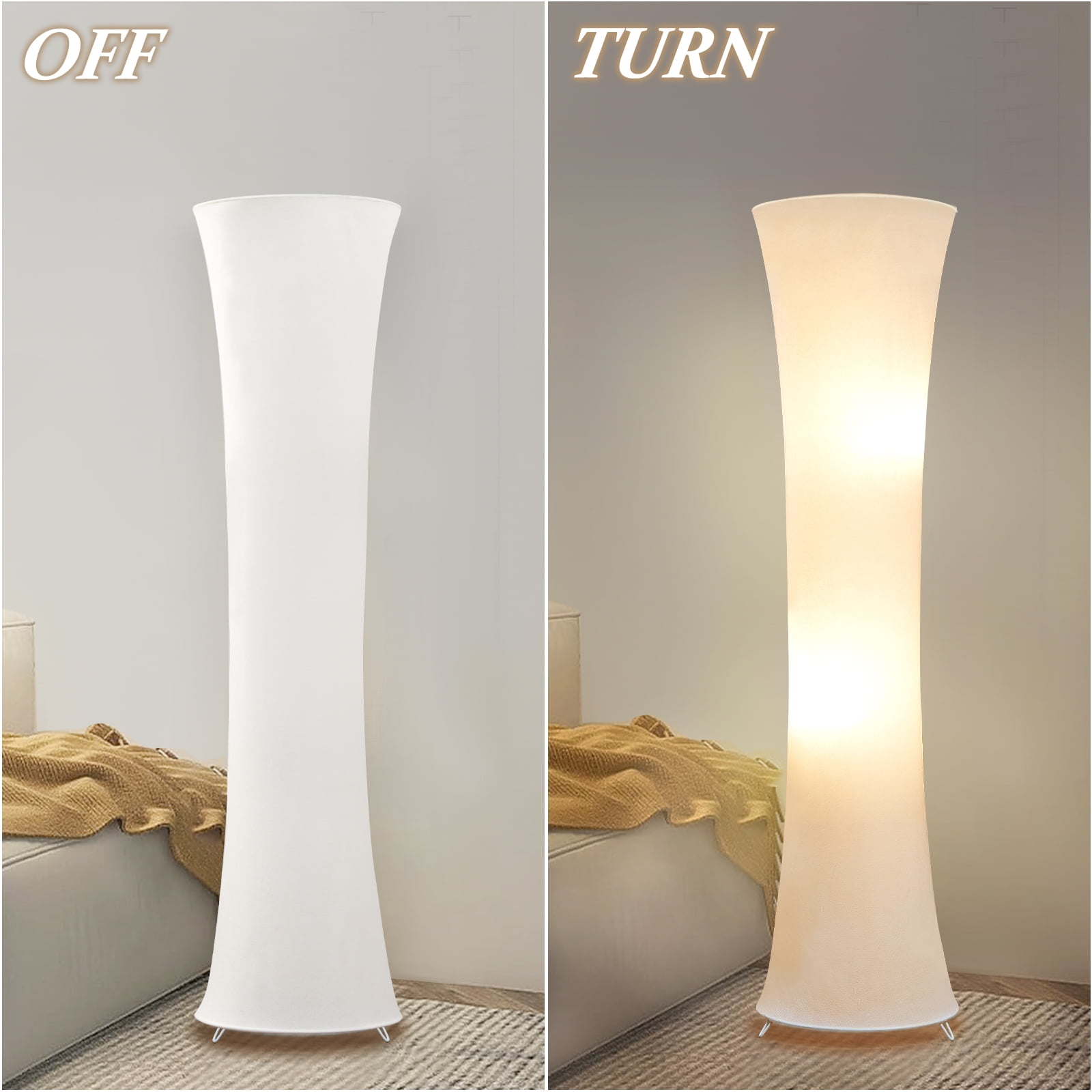 NATYSWAN 46“ Floor Lamp for Living Room, 3 Color Temperature Led Column Floor Lamp Standing Lamp Corner Floor Lamp for Bedroom, Office & Living Room, Bulbs Include