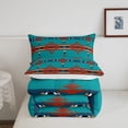 thumbnail image 5 of jejeloiu Vibrant Tribal Twin Comforter Sets,Bohemian Print Bedding Set For Boys,Teal Red,Reversible,2-Piece,1 Comforter and 1 Pillowcase, 5 of 7